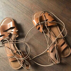 ASOS  lace up strappy flat sandals